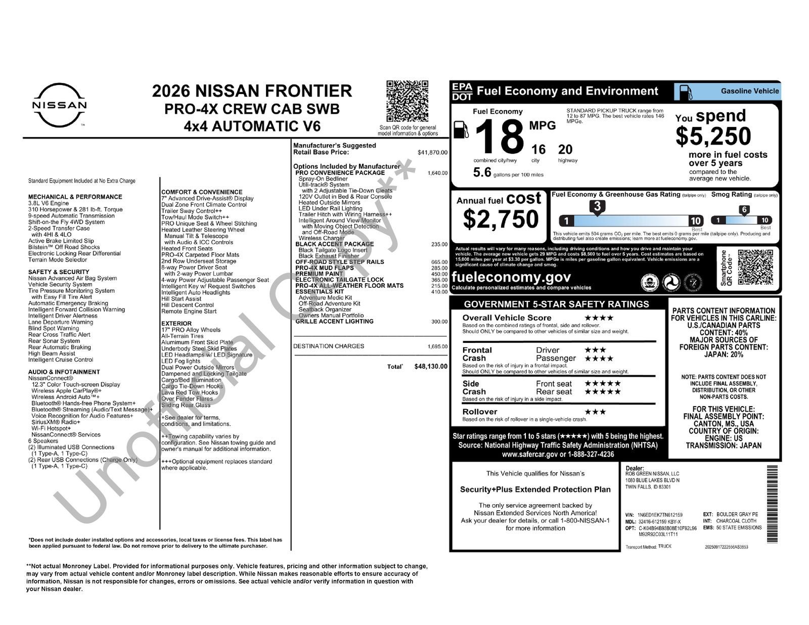 2026 Nissan Frontier PRO-4X