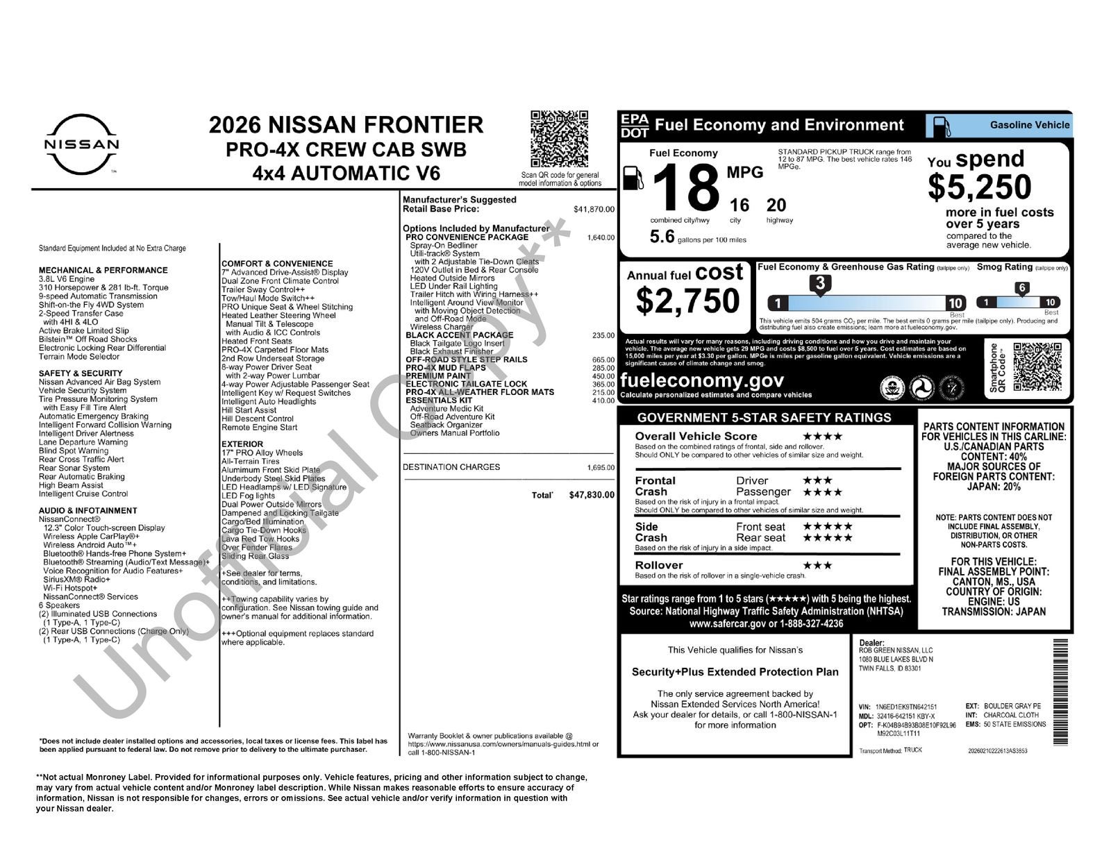2026 Nissan Frontier PRO-4X