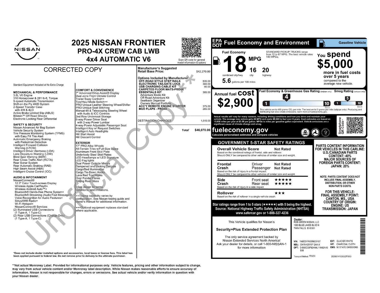 2025 Nissan Frontier PRO-4X
