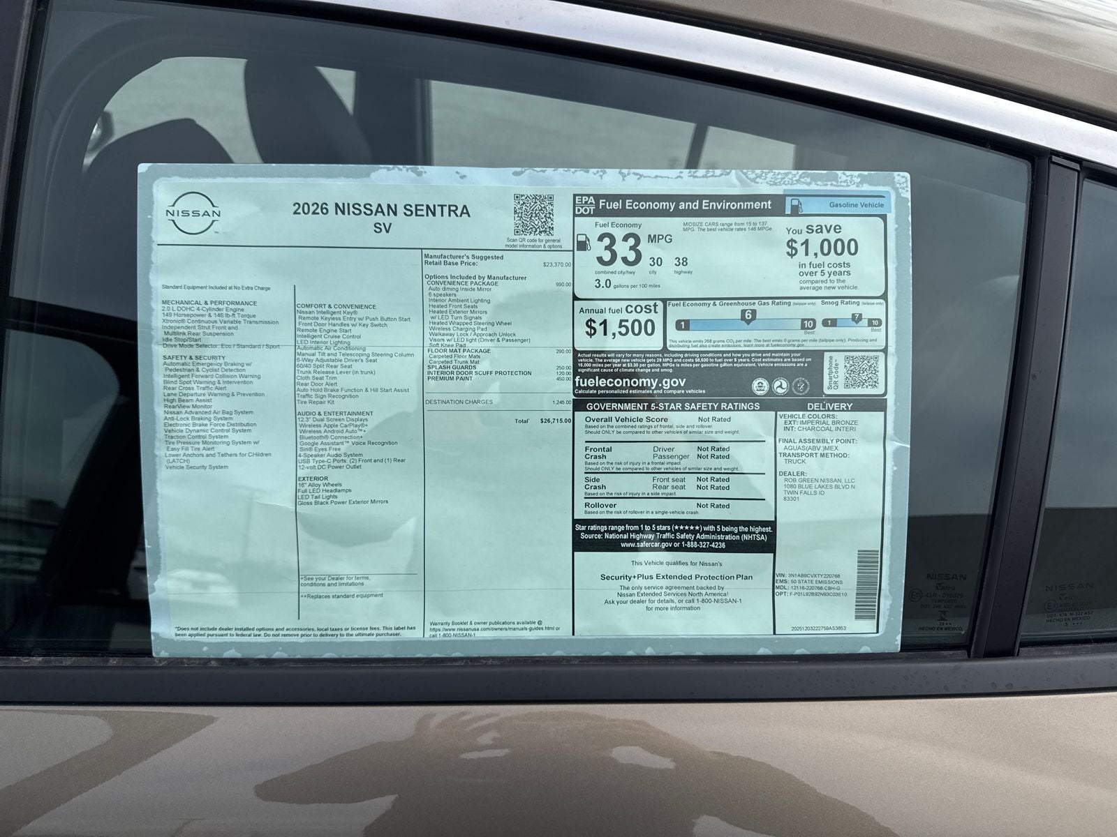 2026 Nissan Sentra SV