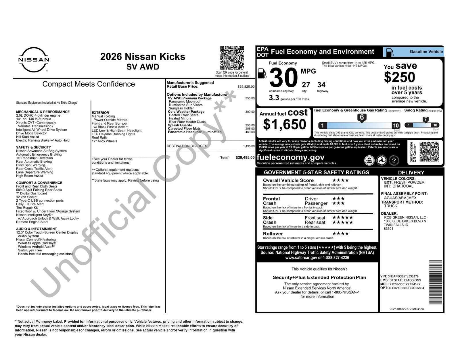 2026 Nissan Kicks SV