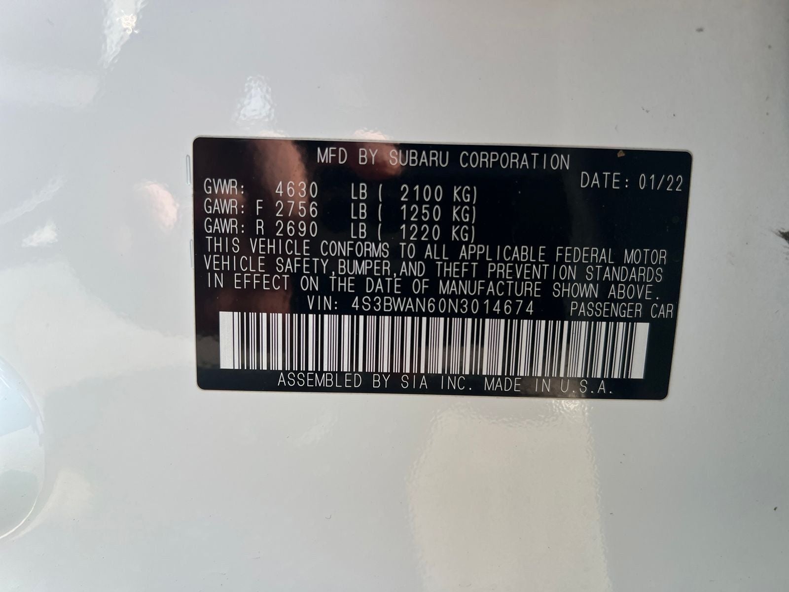 2022 Subaru Legacy Limited