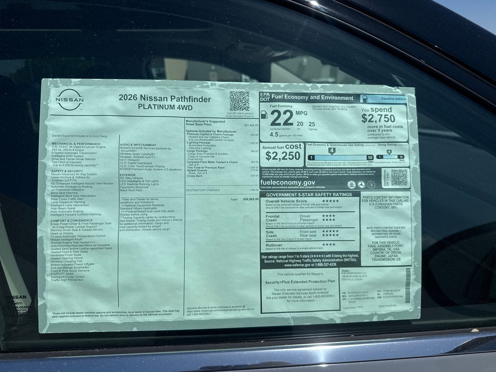 2026 Nissan Pathfinder Platinum