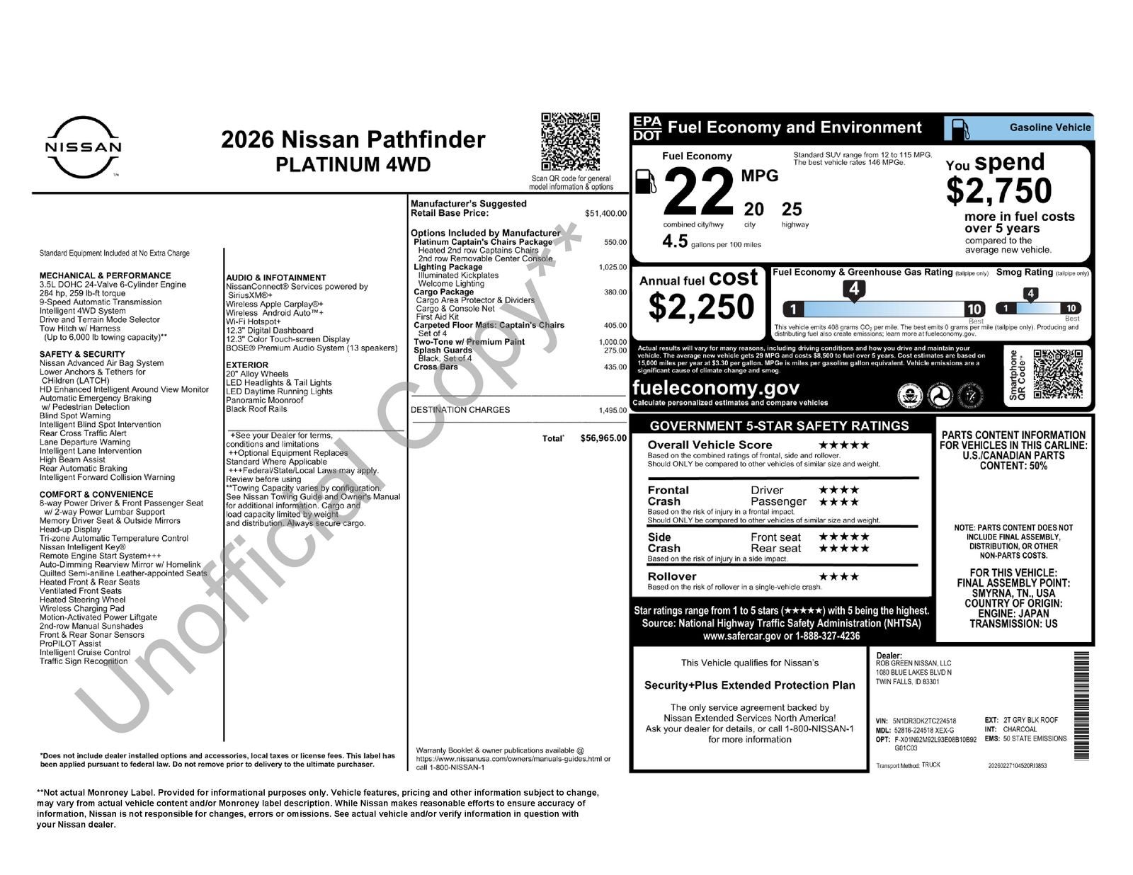 2026 Nissan Pathfinder Platinum